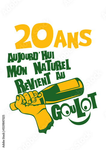 20 ans naturel revient goulot anniversaire alcool