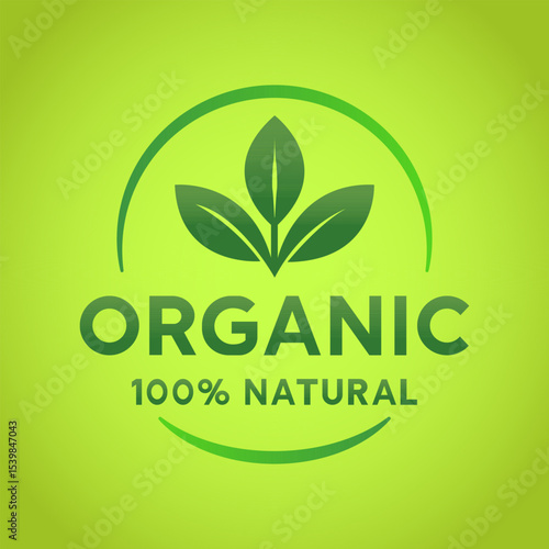 Logo for an organic product, made in a soft natural style. Vector design.