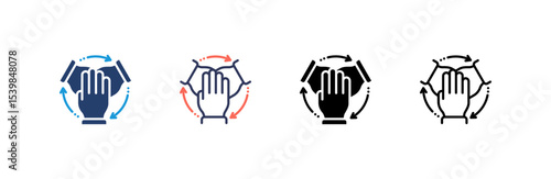 Team icon set multiple style collection