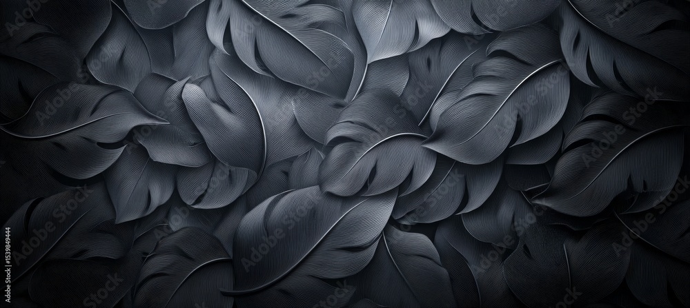 Elegant Background Featuring Intricate Black Feathers with High Definition and Detailed Textures Elegant Background Featuring Intricate Black Feathers with High Definition and Detailed Textures