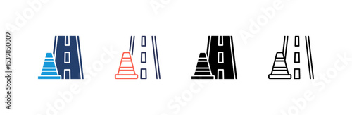 Traffic Cone icon set multiple style collection