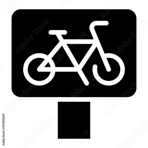 bike lane glyph icon