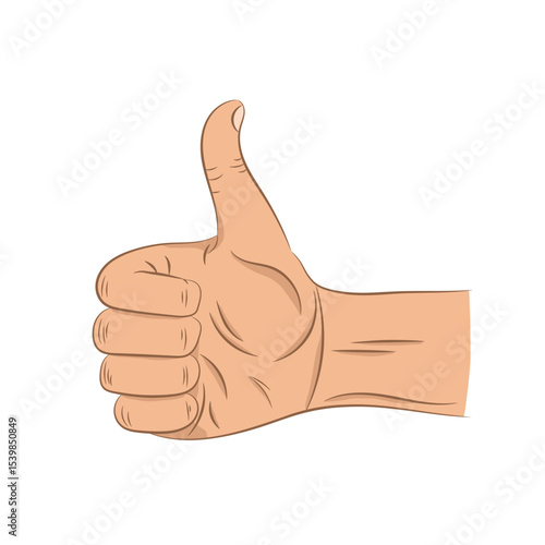 Vector illustration with hand on white background