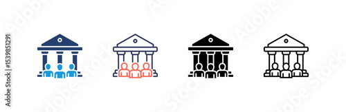 Government icon set multiple style collection