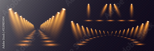 Spotlight, stage, stage lighting large collection, projector effects, light source.