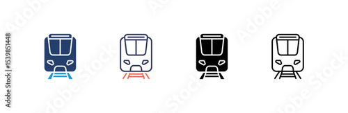 Subway icon set multiple style collection
