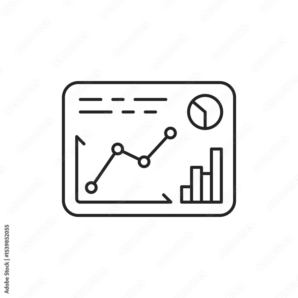 Fototapeta premium thin line dashboard icon like finance monitoring