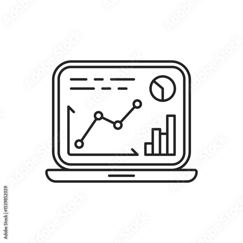 laptop with dashboard icon like finance monitoring