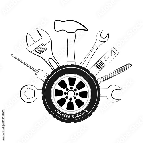 Vector logo for car repair service.