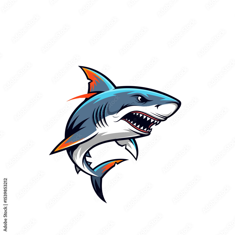 Fototapeta premium Icon or logo Shark very cool design