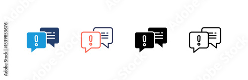 Faq icon set multiple style collection