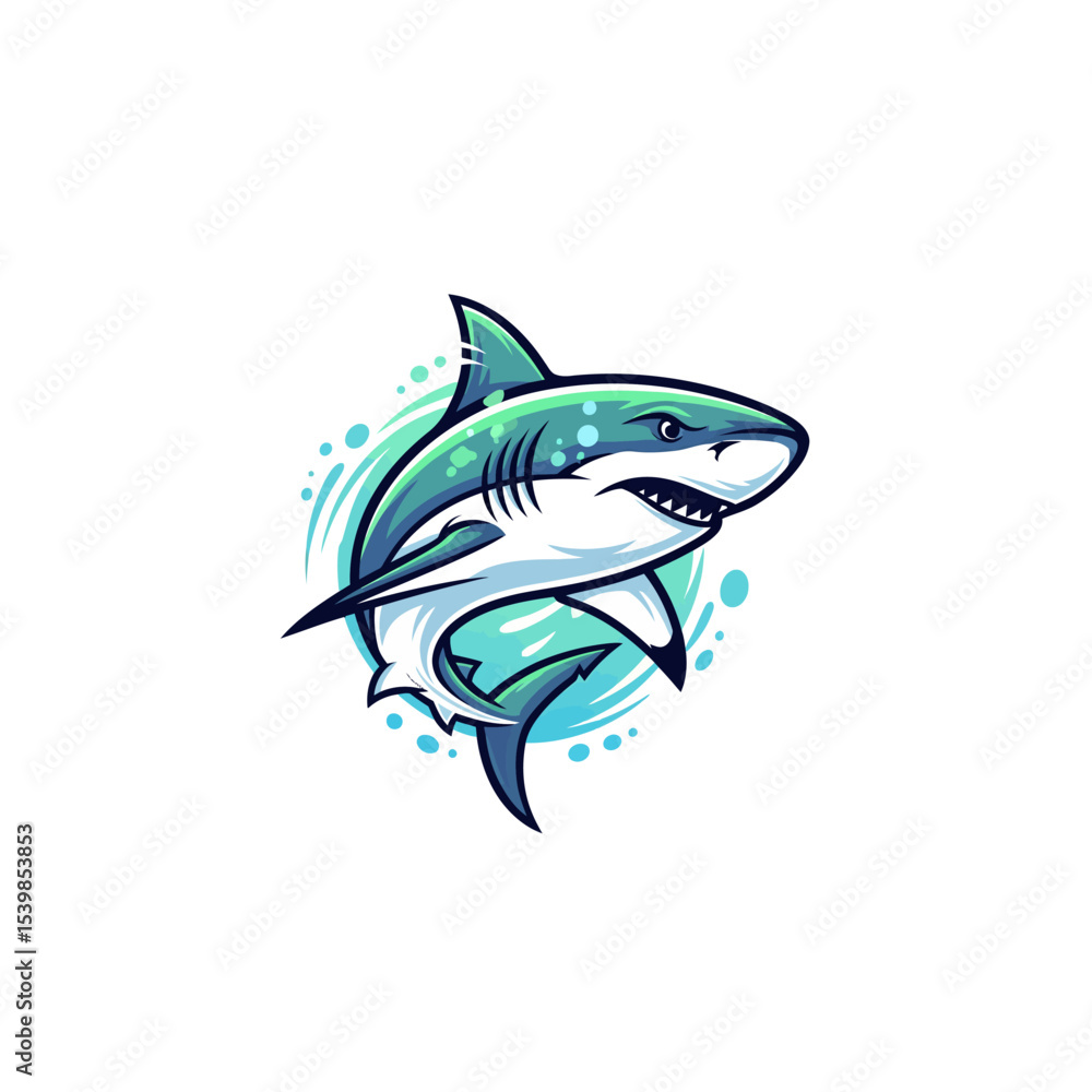 Fototapeta premium Icon or logo Shark very cool design