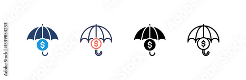 Insurance icon set multiple style collection