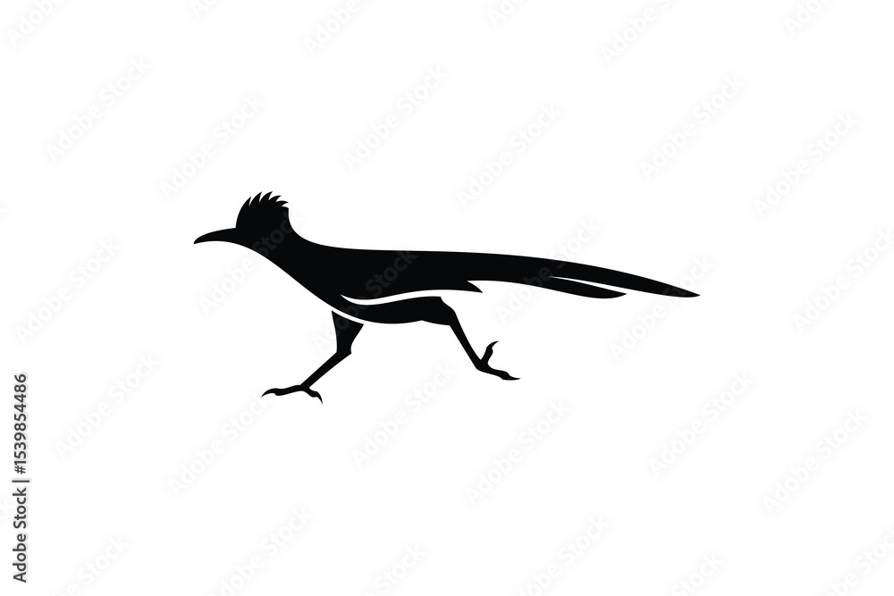 Fototapeta premium roadrunner logo design vector illustration. roadrunner silhouette logo template 