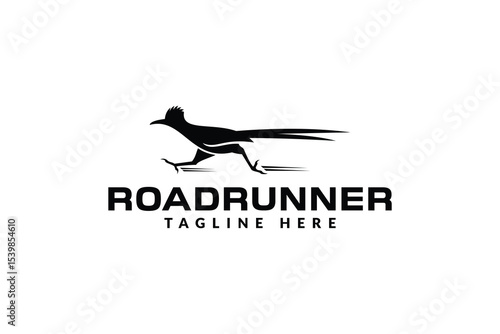 roadrunner logo design vector illustration. roadrunner silhouette logo template	