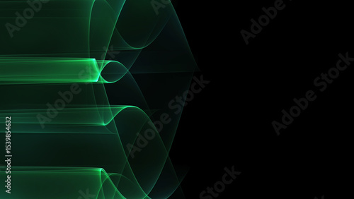 Abstract glowing lines on black background.