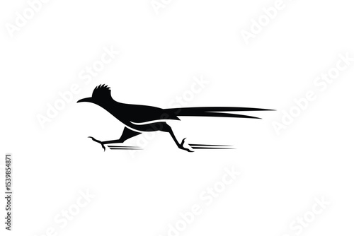 roadrunner logo design vector illustration. roadrunner silhouette logo template	