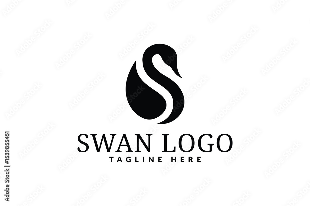 Fototapeta premium swan logo design. logo icon vector illustration