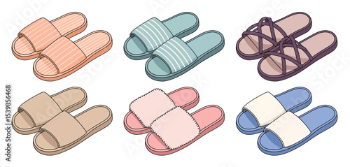 Six pairs of stylish summer slippers and sandals