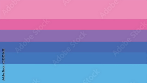 Bisexual pride flag graphic with pink purple blue color stripes design