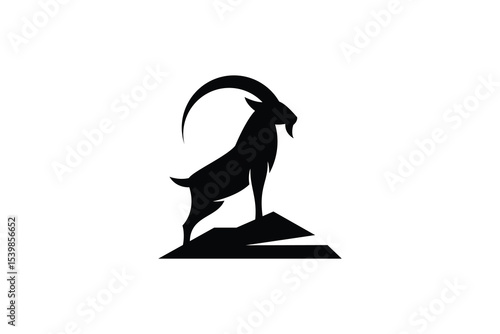 goat mountain logo icon vector illustration	