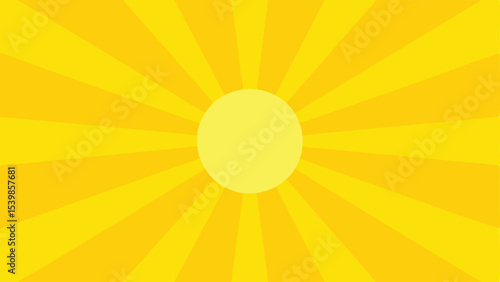 Bright yellow sunburst vector illustration perfect for summer designs and energy concepts