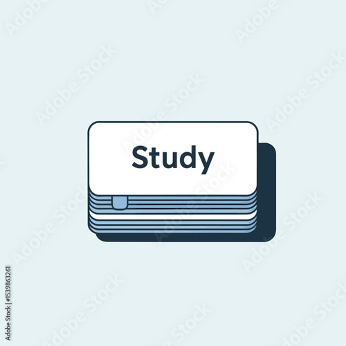 Conceptual stack of study cards illustrating education learning and knowledge with a clean modern graphic design