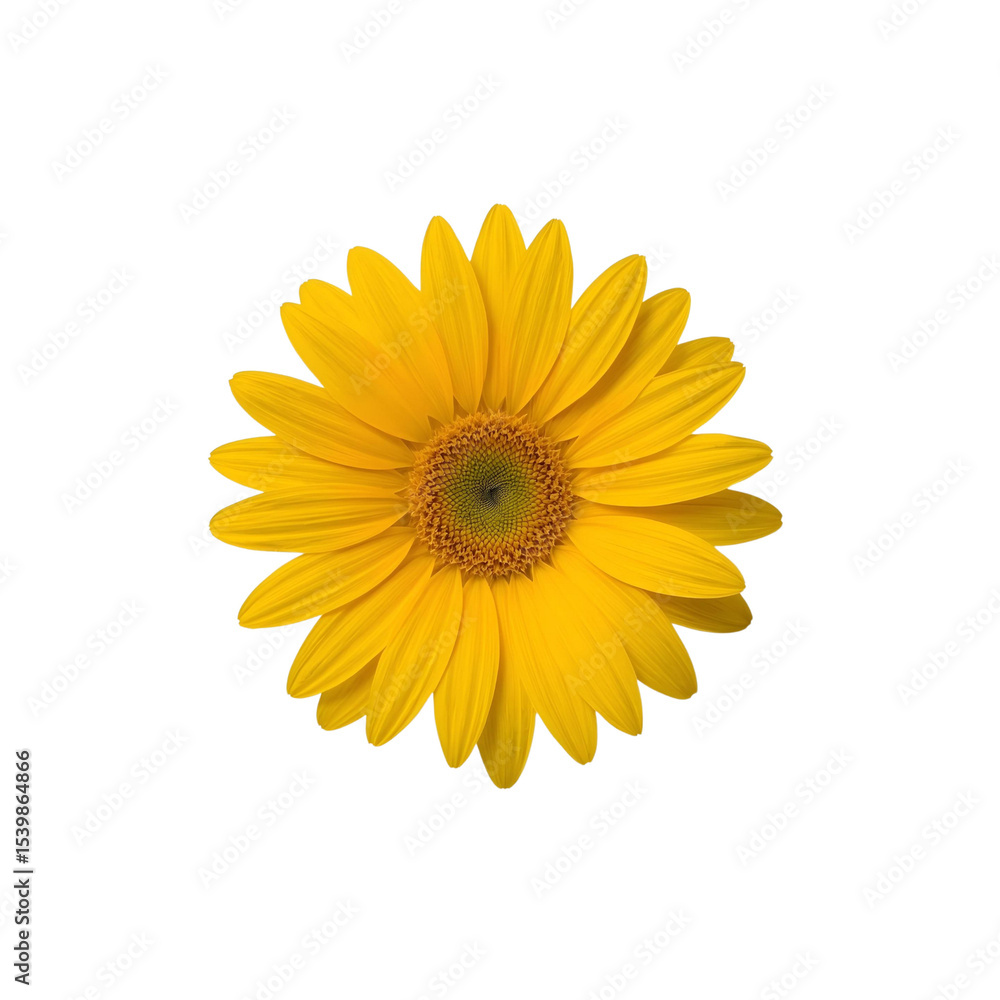 Fototapeta premium Yellow gerbera daisy flower on white background 