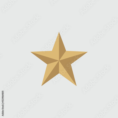 Gold star against white background minimalist five pointed star symbol for achievement success and recognition simple graphic design