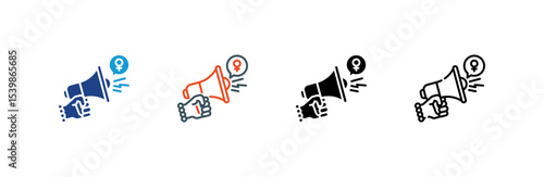 Megaphone icon set multiple style collection