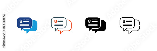 Speech icon set multiple style collection
