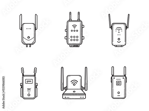 Internet connection booster gadget simple black outline drawing