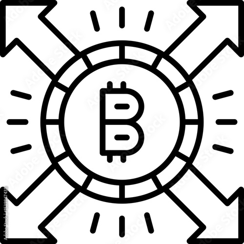 Bitcoin Icon Vector Element