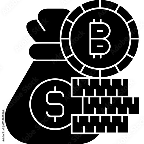 Bitcoin Icon Vector Element