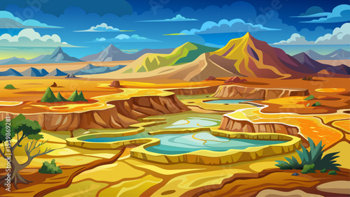 Danakil depression ethiopia landscape geothermal area travel destination view Very beautiful