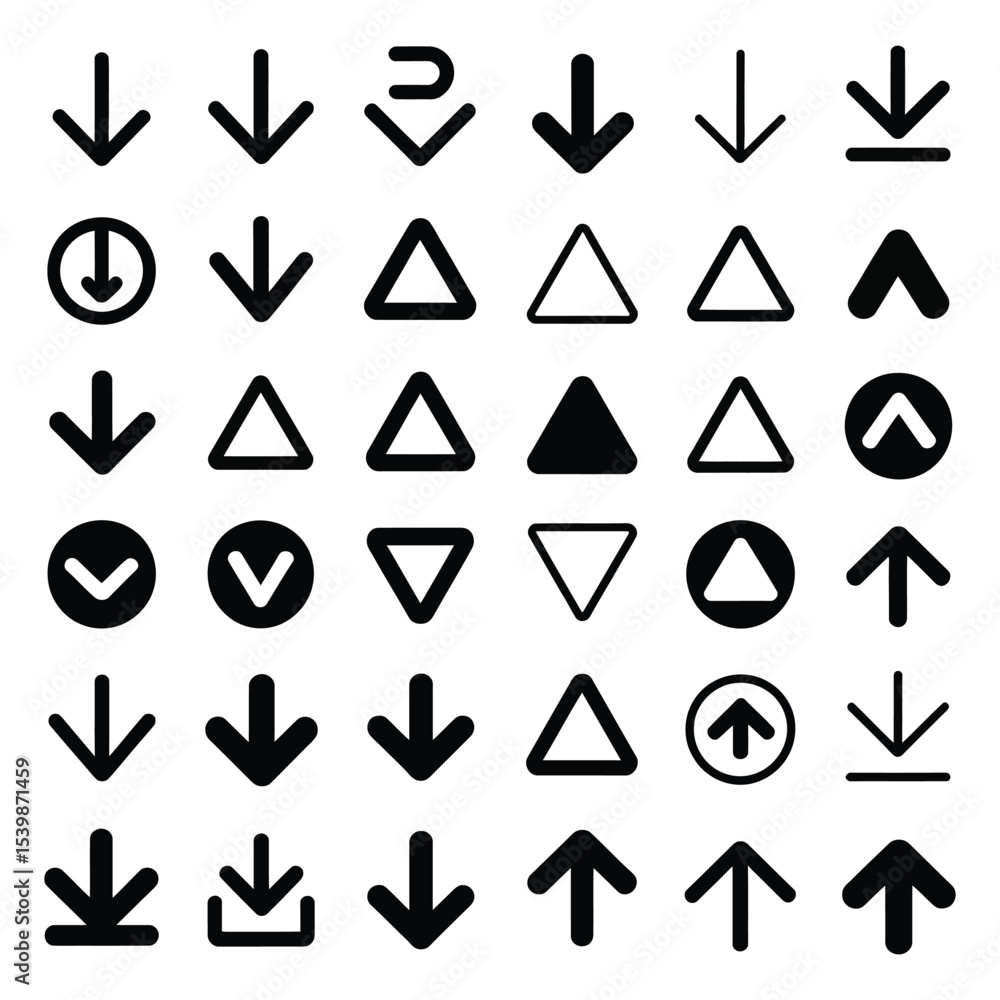 Dropdown menu arrow icon pack with multiple vector styles
Dropdown menu arrow icon pack with multiple vector styles
