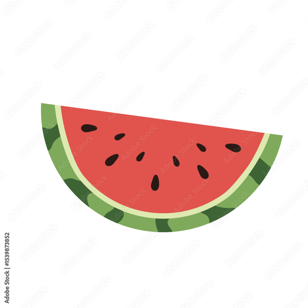 Slice of watermelon. Summer fruit berry. Cartoon illustration. Vector Slice of watermelon. Summer fruit berry. Cartoon illustration. Vector
