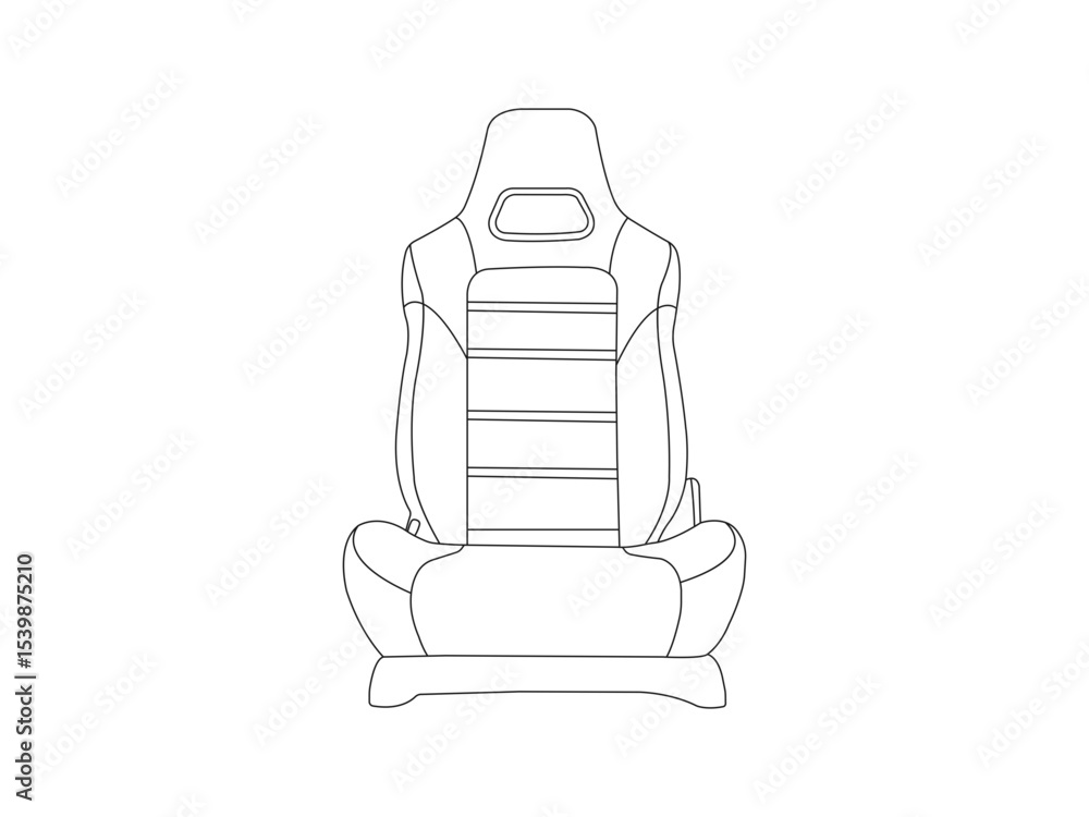 Car seat outline icon. Car driver seat. Front view. brand logo design element. Sign for mobile concept and web design. Vector outline icon isolated on a white background. Car seat outline icon. Car driver seat. Front view. brand logo design element. Sign for mobile concept and web design. Vector outline icon isolated on a white background.