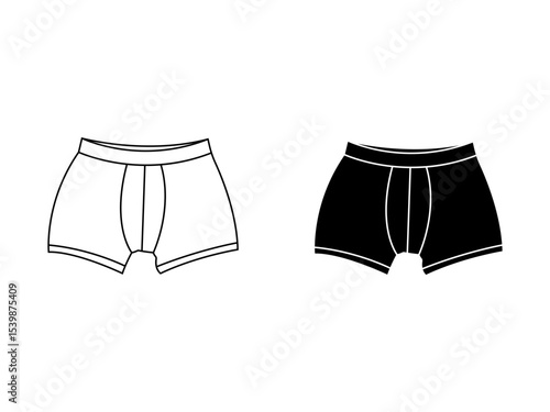 Underpants icon. Underwear trunks, boxer, bikini, and lingerie outline icons collection. Linear vector from clothes concept. Thin line underpants icon isolated on a white background.