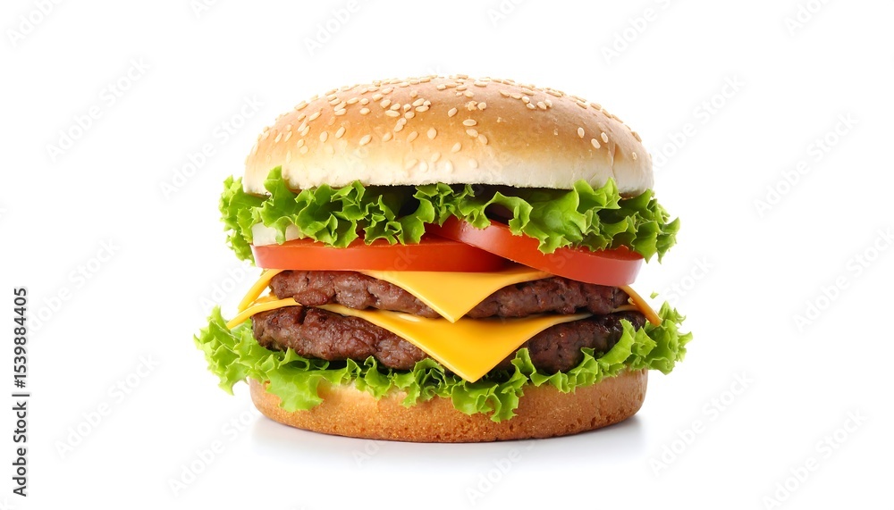 Juicy Double Cheeseburger Closeup. Juicy Double Cheeseburger Closeup.