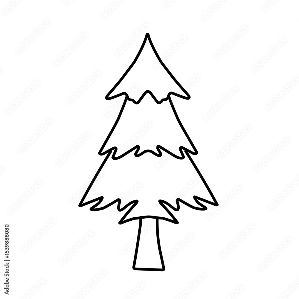 Fototapeta premium Fir Tree Outline