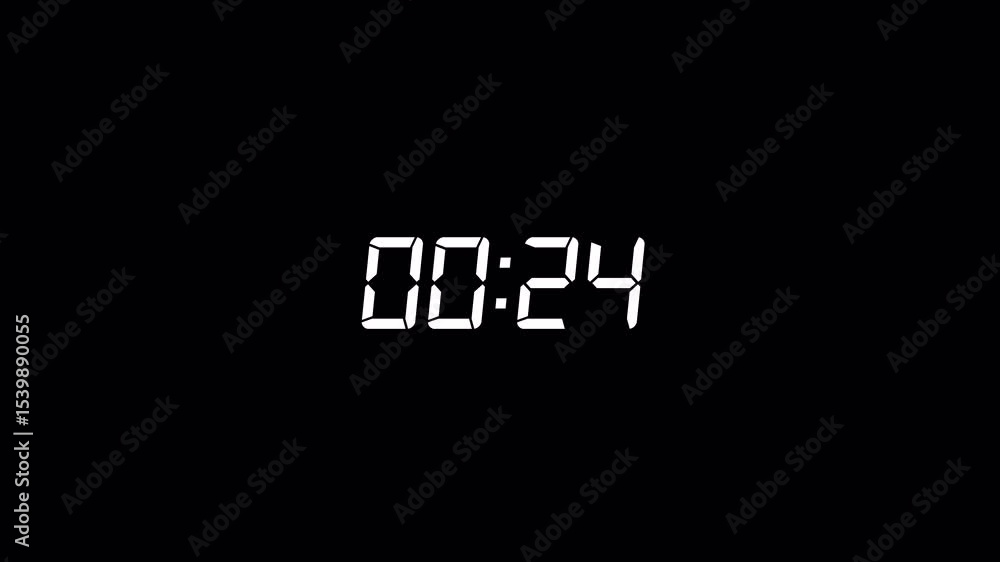 30 seconds countdown timer animation, from 30 to 0 seconds on transparent background. 30 second countdown timer, Countdown video.