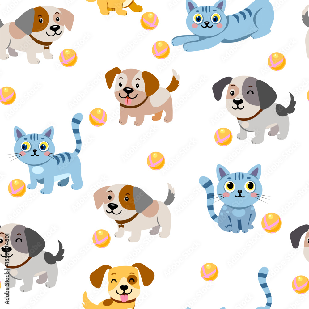 children's pattern cats dogs children's pattern cats dogs