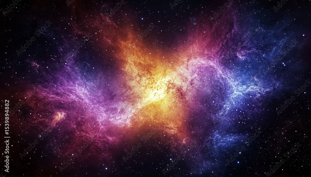 Fototapeta premium Stunning Celestial Landscape A Vibrant Nebula with Twinkling Stars and Cosmic Dust in Orbit