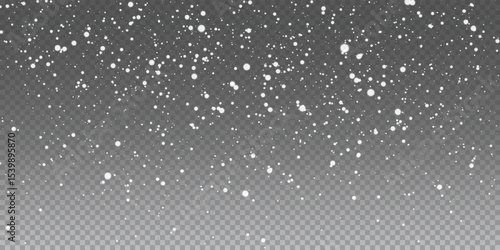 Heavy snowfall particles with soft bokeh PNG background