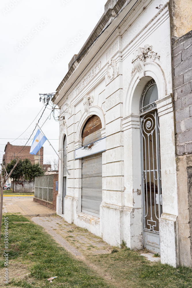 Naklejka premium Historic telegraph building with neoclassical facade in Argentina
