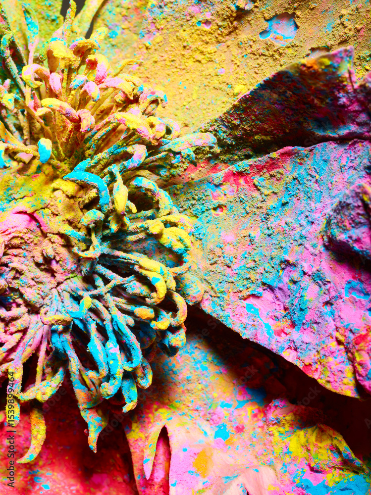 Fototapeta premium Peony flower texture background in holly powder pigment