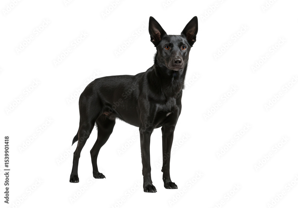 Black dog breed portrait isolated on transparent background Black dog breed portrait isolated on transparent background