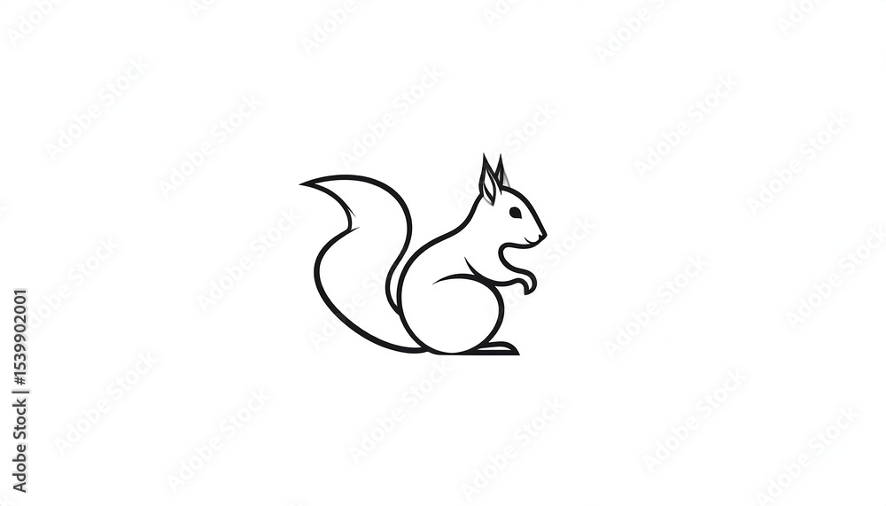 Obraz premium Line art squirrel illustration.