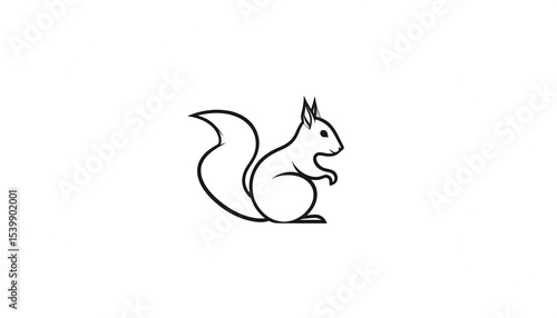 Line art squirrel illustration.